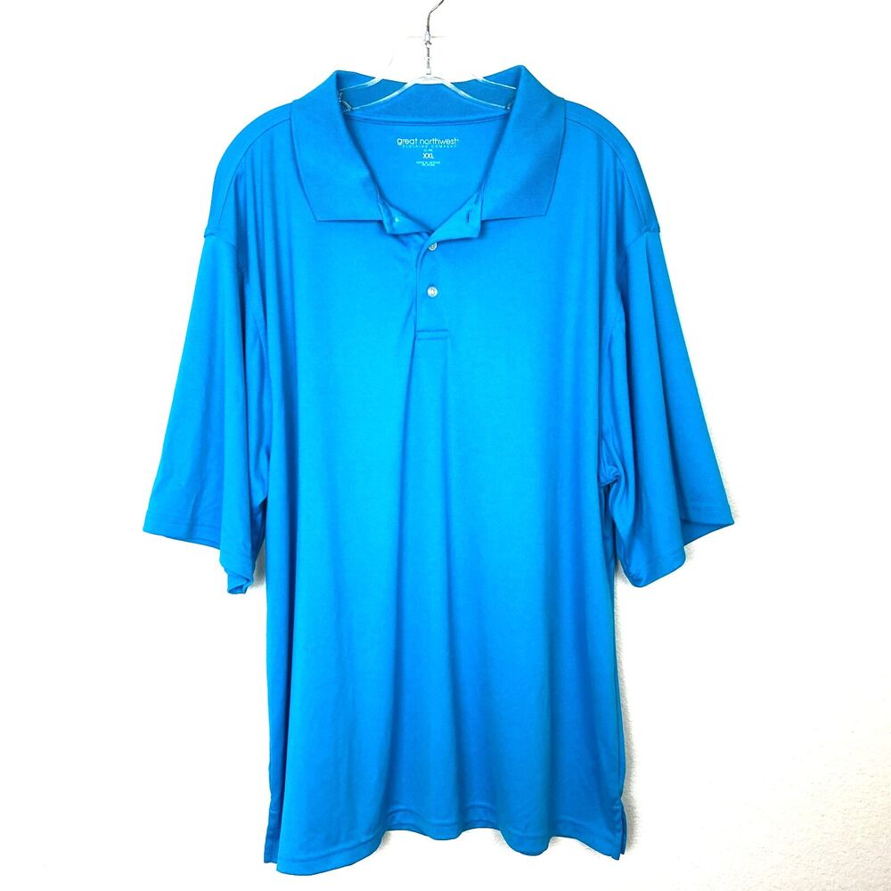 Great Northwest Men's Polo Shirt Size XXL Blue 3-Button Golf Beach Cruise Resort
